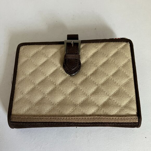 Vera Bradley Small Zip & Snap Wallet Caramel Cream Beige Tan Organizer. - Picture 1 of 6